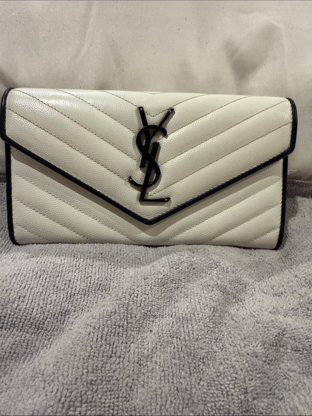 Saint Laurent Monogram Long Envelope Flap Wallet